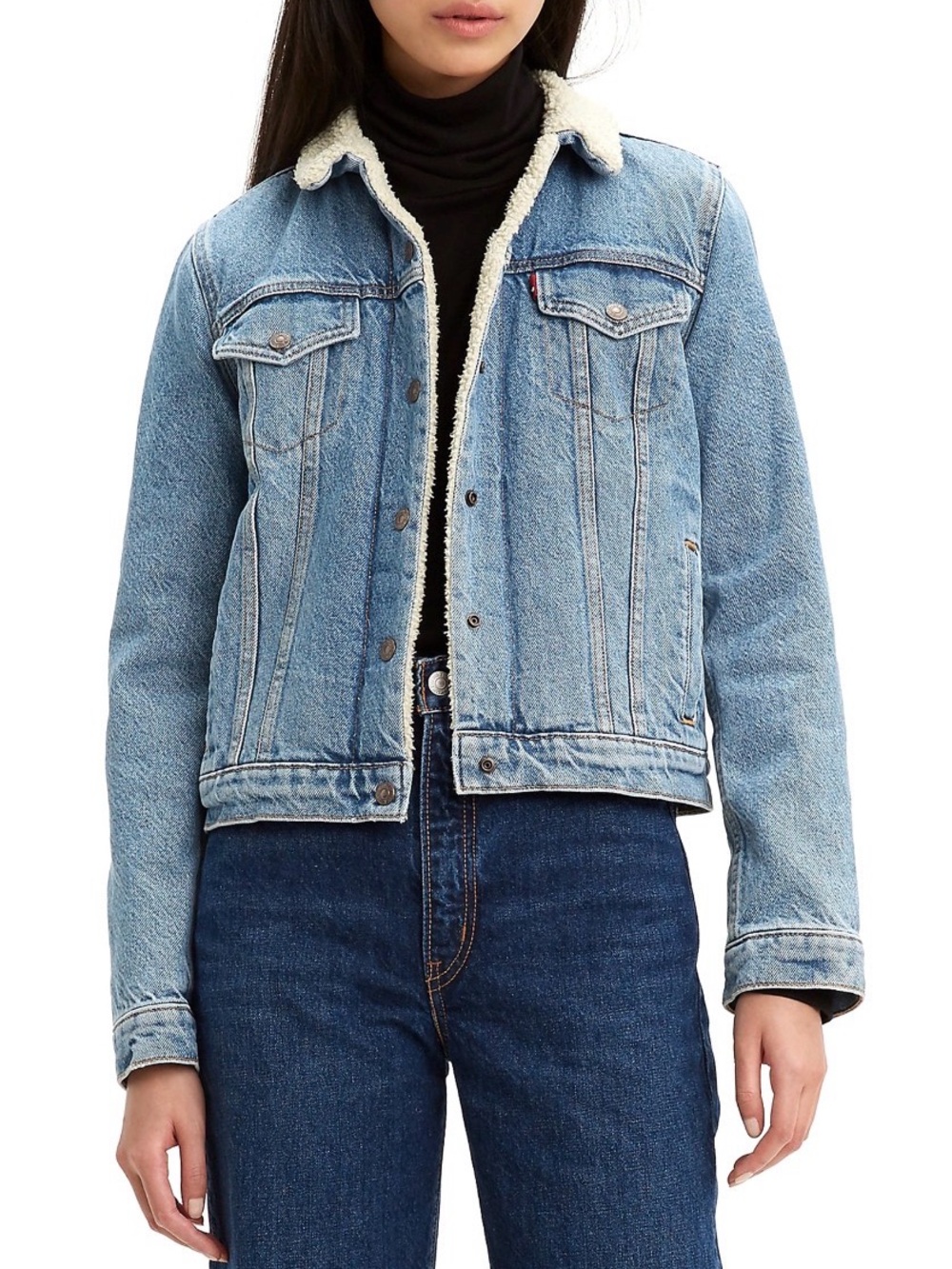 Levi’s Original Sherpa Trucker Jacket in Light Wash size XS